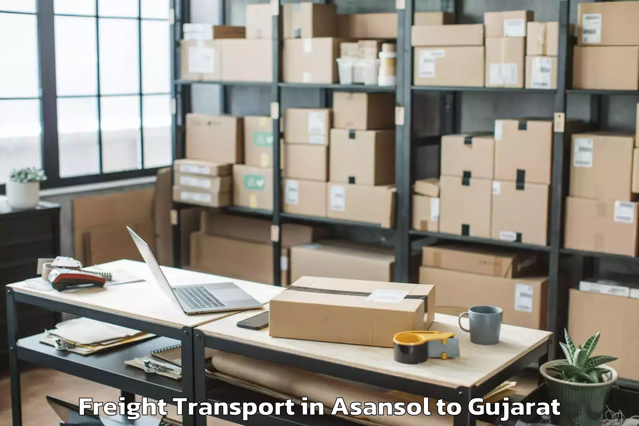 Top Asansol to Olpad Freight Transport Available